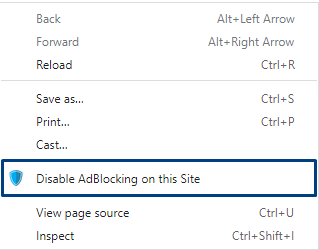 Disable AdBlocking on this site